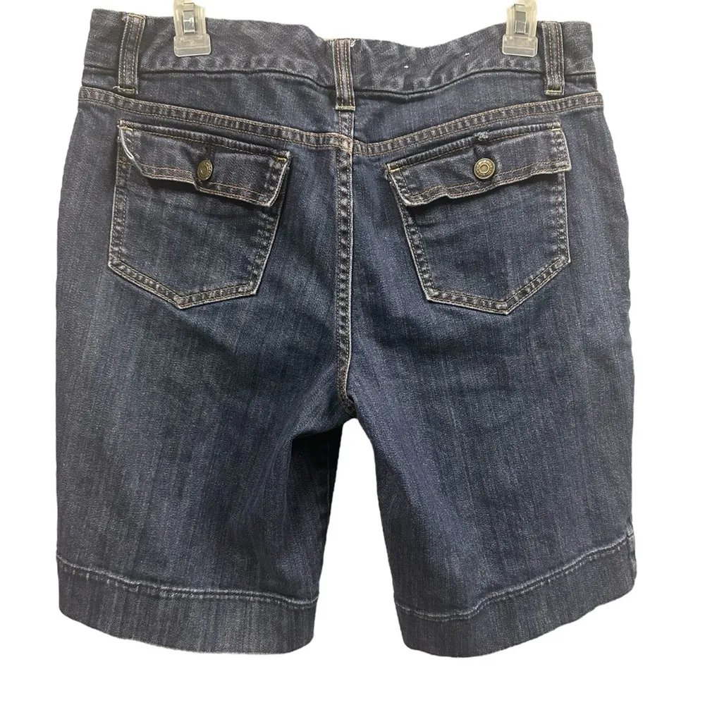 Gap Denim Bermuda Mid Rise 5 Pocket Stretch Med Wash Blue Jean Shorts Womens 12 - Image 7