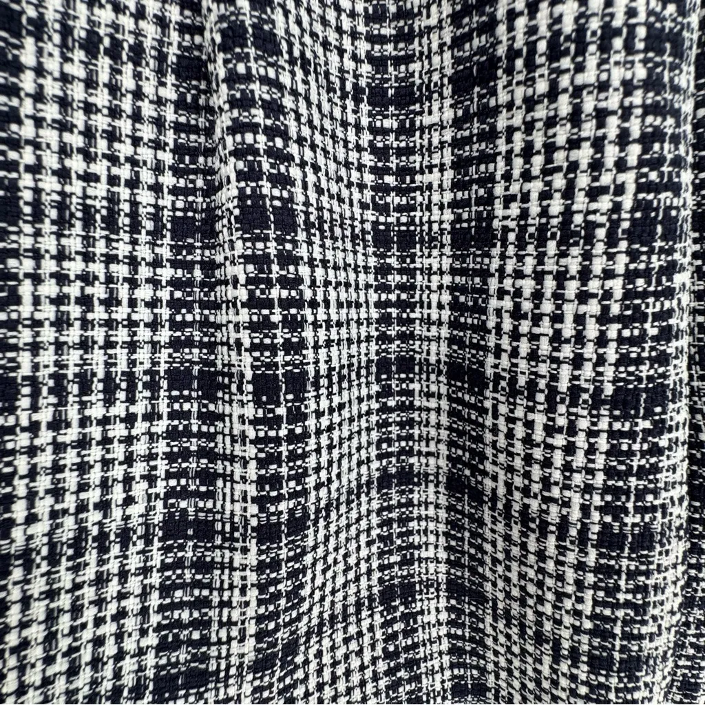 Chelsea28 V-Neck Sleeveless Navy Dark Blue Gray Checkered Jumpsuit Tie Size 12P - Image 9