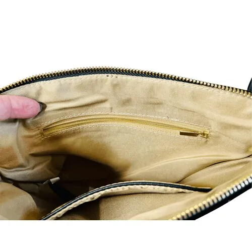 Marciano Black Patent Leather Faux Crocodile Envelope Clutch Handbag NWOT‎ - Image 3