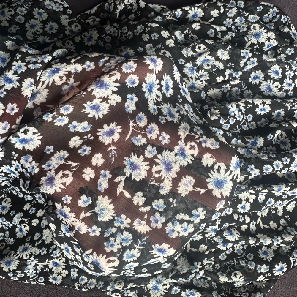 Mi Ami Blue & White Floral Long Sleeve Mini Dress Black Size M - Image 10