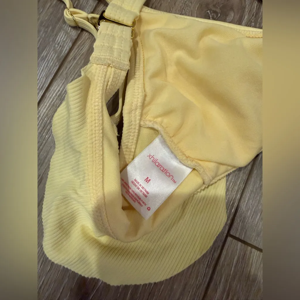 Yellow Tie Front Ribbed Bikini Set - Image 5