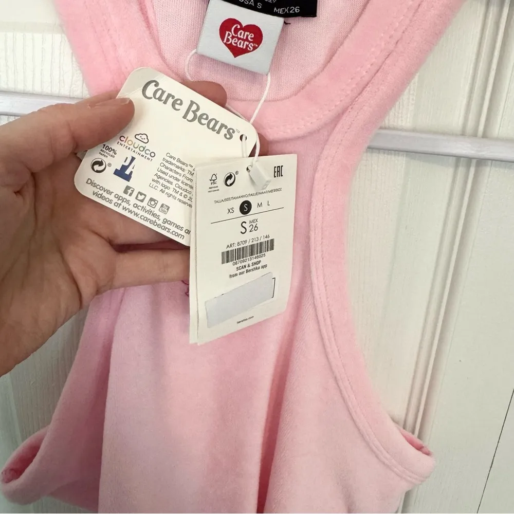 NWT BERSHKA x Care Bears Pink Terry Tank Top SMALL - Image 8