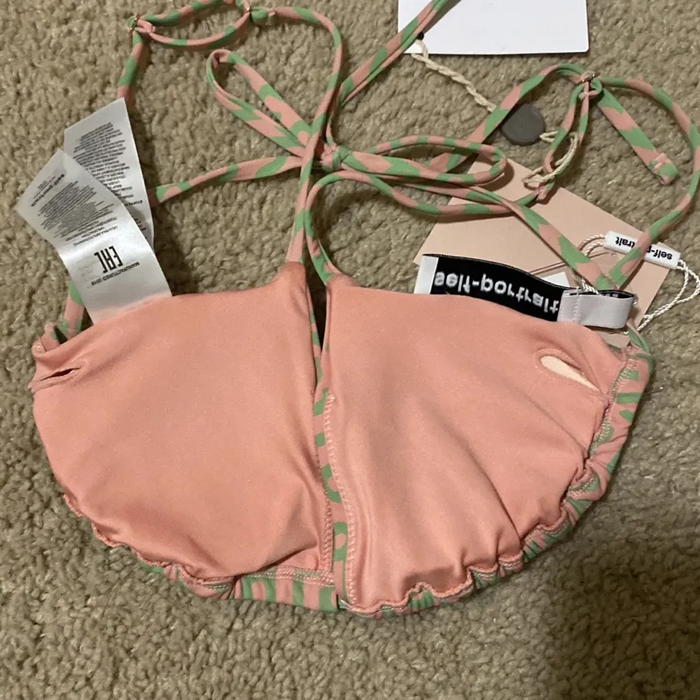 Self Portrait Self-Portrait Green Logo Print Bikini Top - Image 2