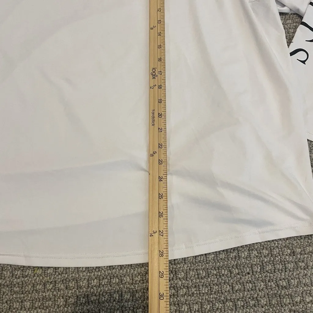 Talbots Shirt Womens 3X UPF 50 Protection White Long Sleeve Logo Black Spellout - Image 7