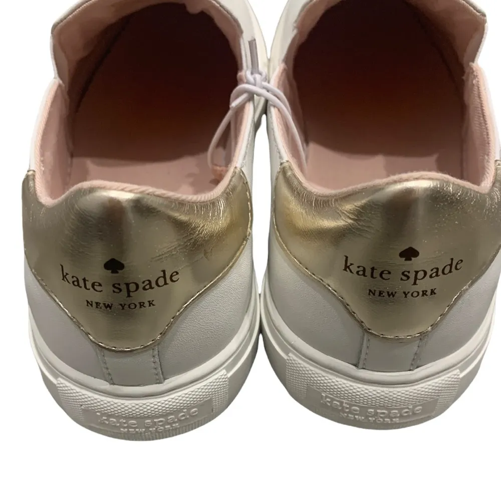 NEW Kate Spade White Slip On Sneakers - Image 6