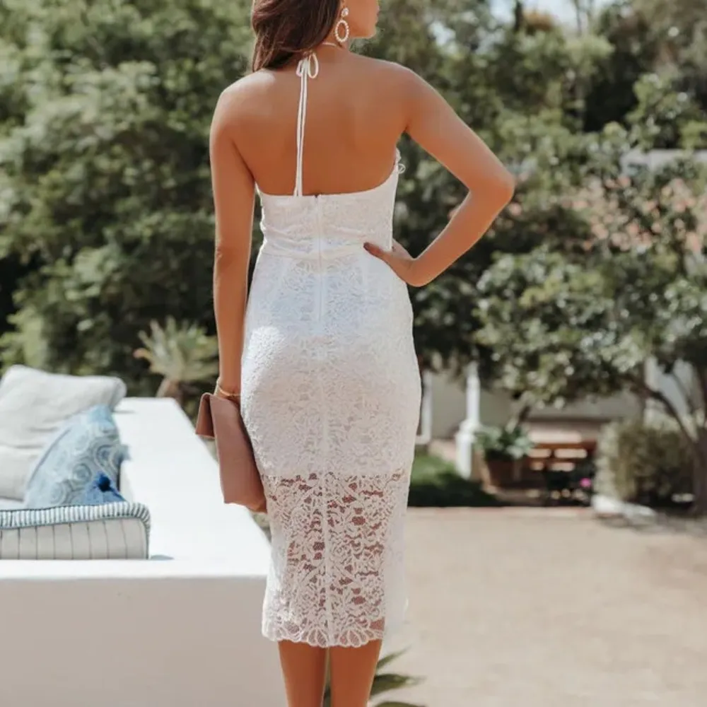 Vici White Lace Halter Dress - Image 5