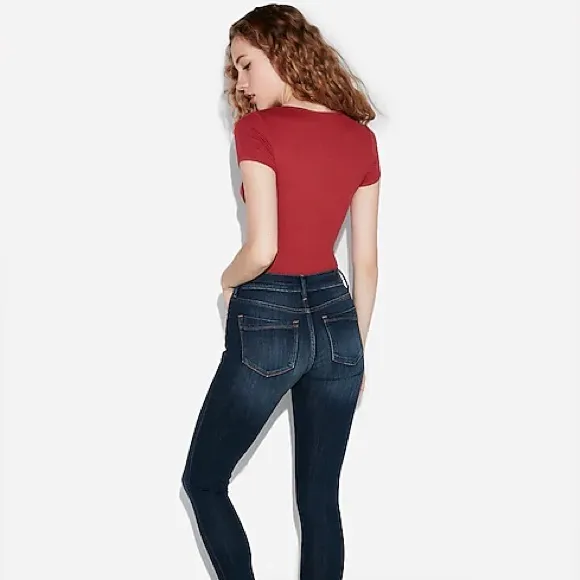 Express Stretch Repreve Ankle Legging Midrise Dark Wash - Image 2