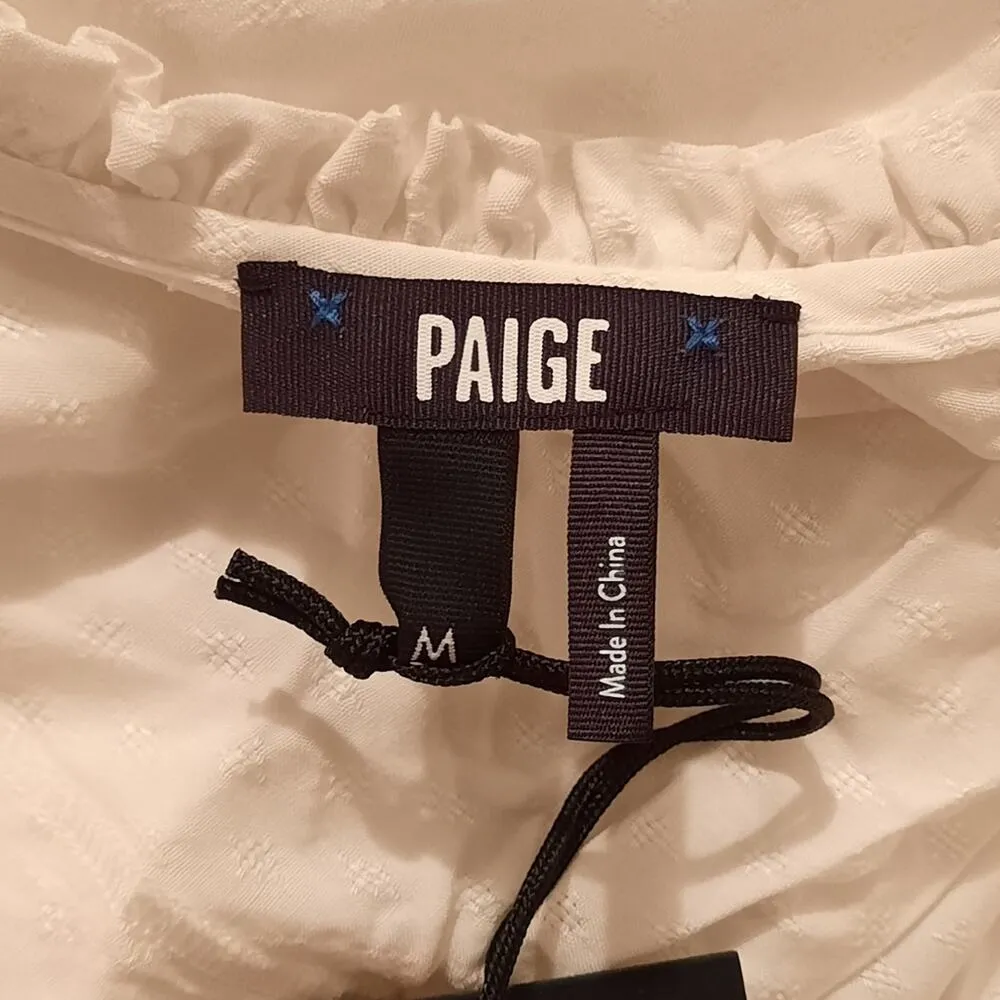 Paige Kaydynn Blouse Womens Medium White Ruffled Pullover Top Shirt Boho Cottage - Image 6