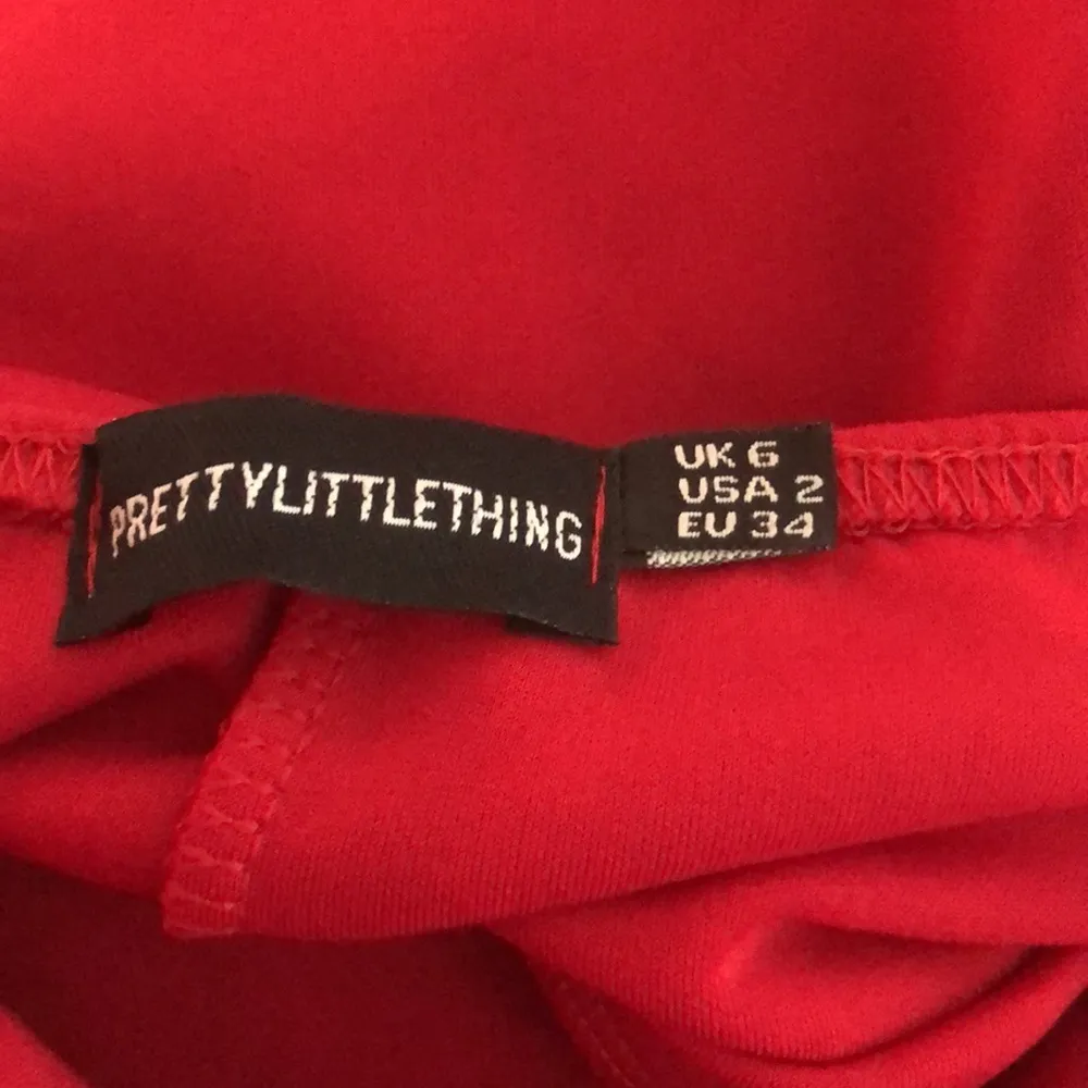 Prettylittlething size 2 Red Bow Detail Scuba Skater Dress - Image 6