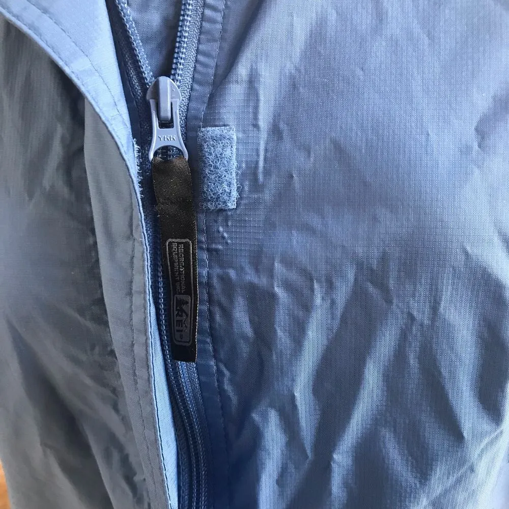 REI Full Zip Rain Blue Jacket Coat with Zipped Pocket Women's Size Small - Image 2