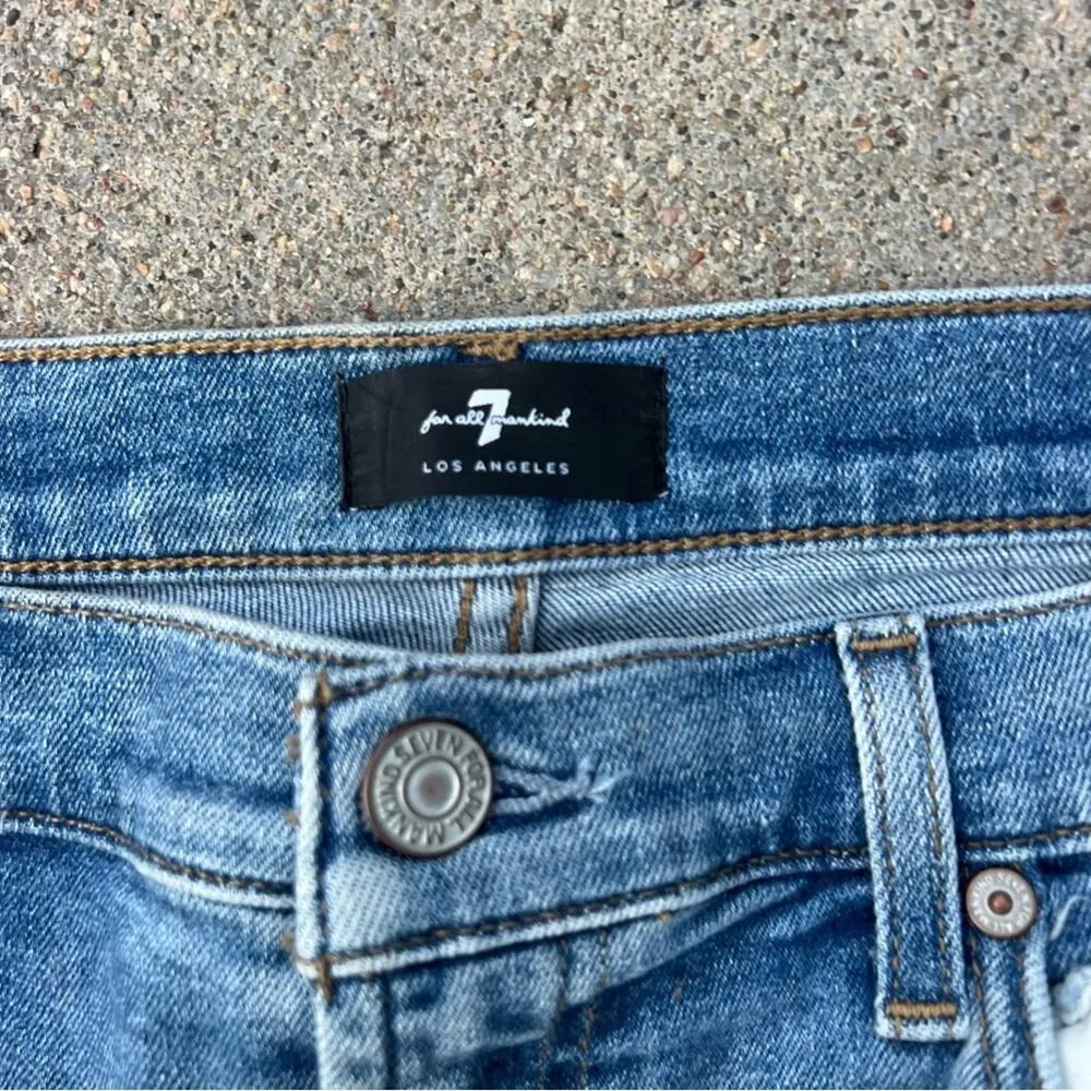 7 For All Mankind Alexa High Waist Crop Wide Leg Jeans In Lakeside Size 32 - Image 4