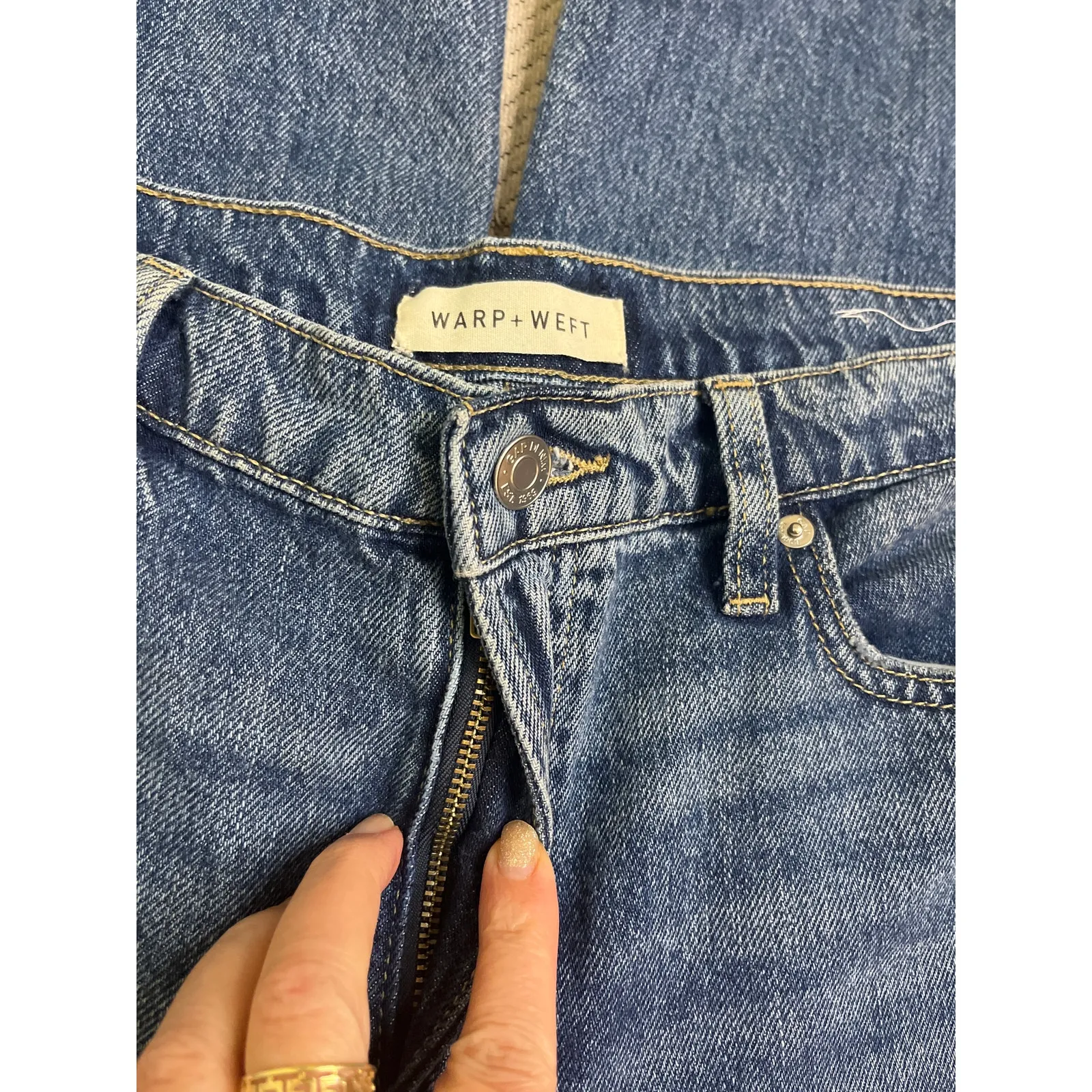 Warp + Weft Baggy Dark Dani Dark Wash Blue Jeans, size 8/ 29, S/524634 - Image 4