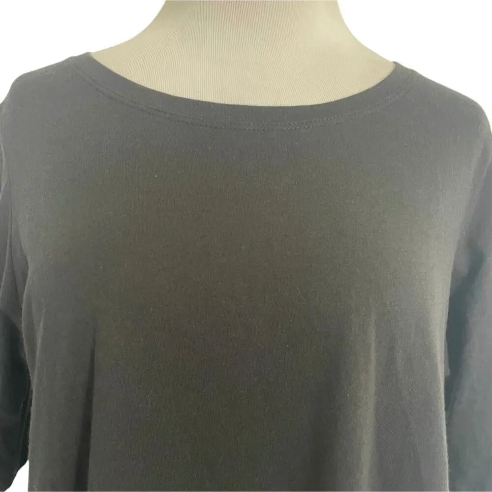 Comfy USA Size Small Top Blouse Black Tunic Short Sleeve Boho Lagenlook - Image 2