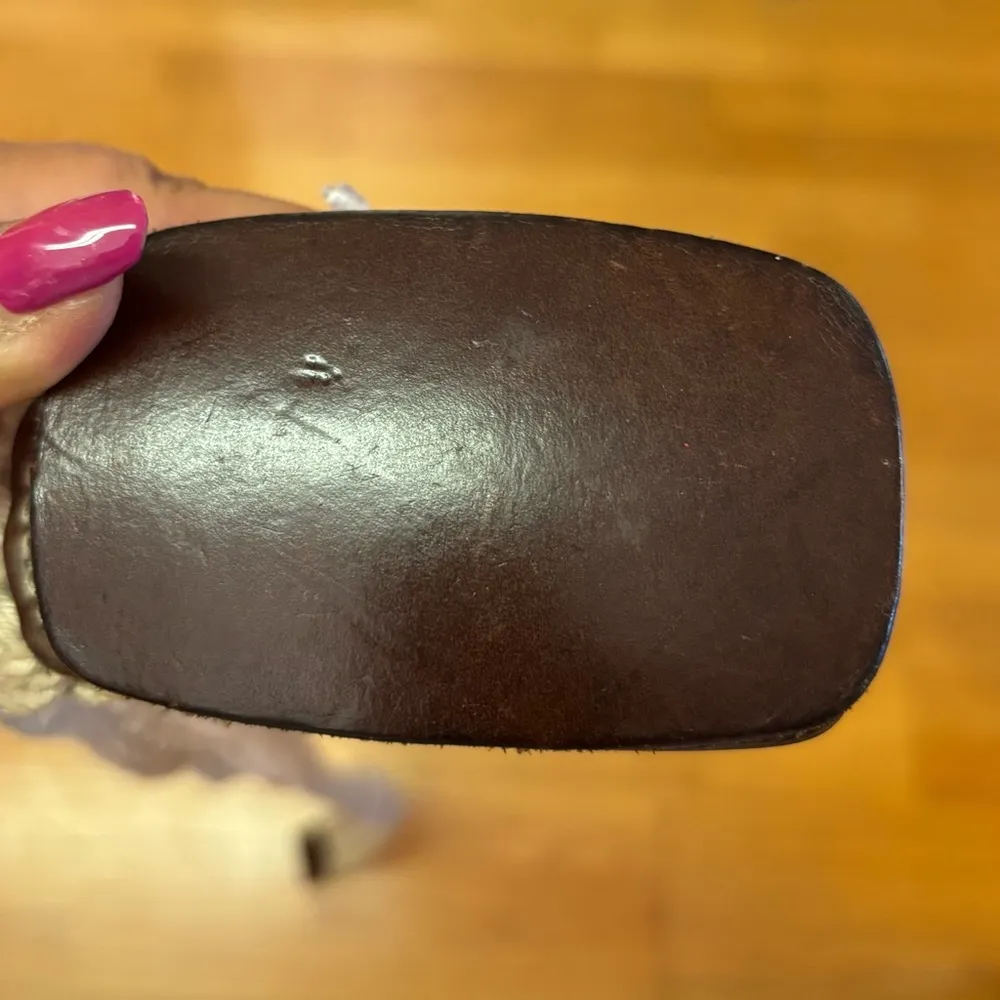 NEWVintage GAP Leather Buckle Coastal Cowgirl Fisherman Boho Woven Chunky Belt L - Image 3