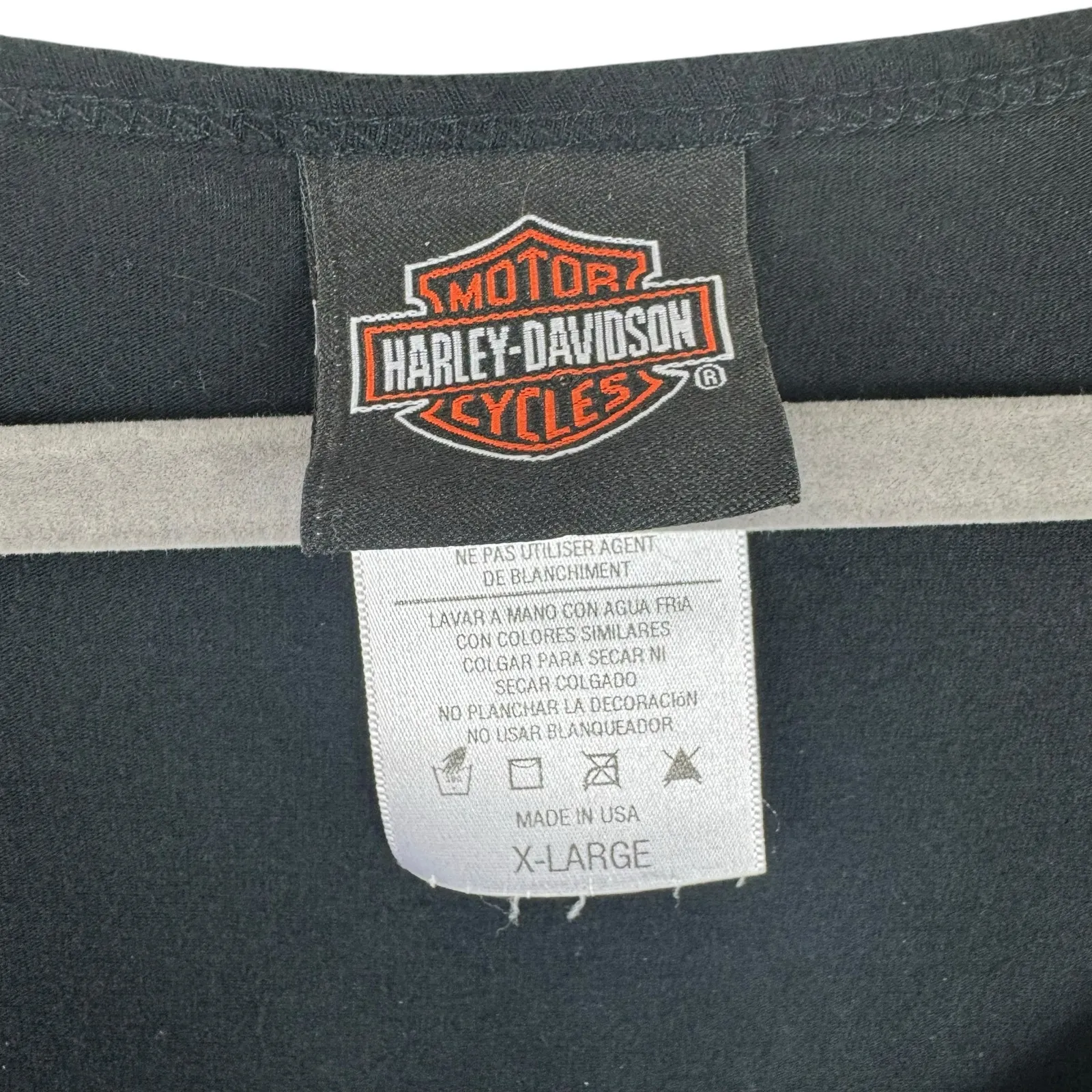 Harley Davidson Black American Flag Black Hills USA Studded Short Sleeve Tee XL - Image 5