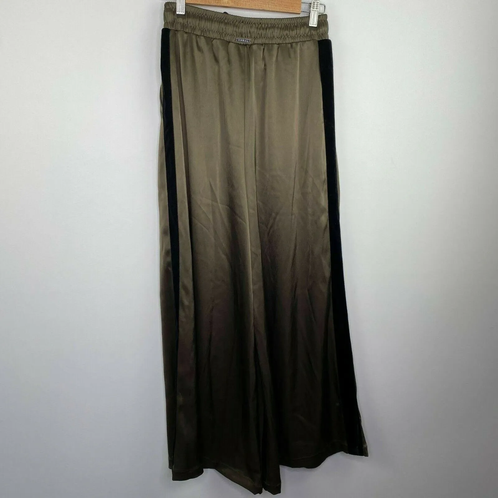 Koral Pine Green Celeste Wide Leg Satin Pants Women Small Parachute Grunge - Image 10