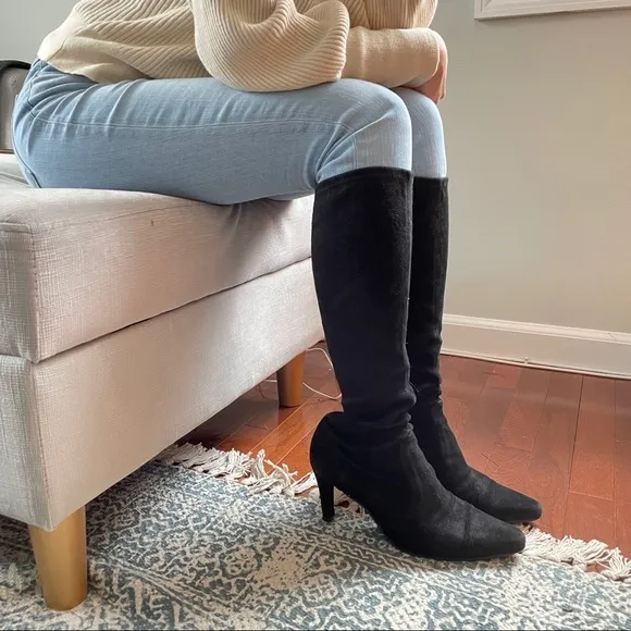 Stuart Weitzman  Pull On Suede Boots - Image 9