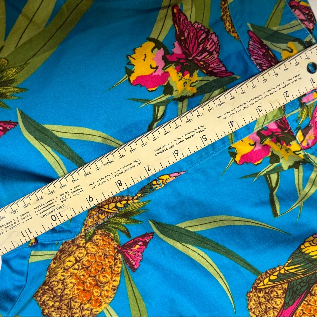 Vintage‎ Bill Blass capri pants women’s tropical pineapple Floral print Stretch - Image 6