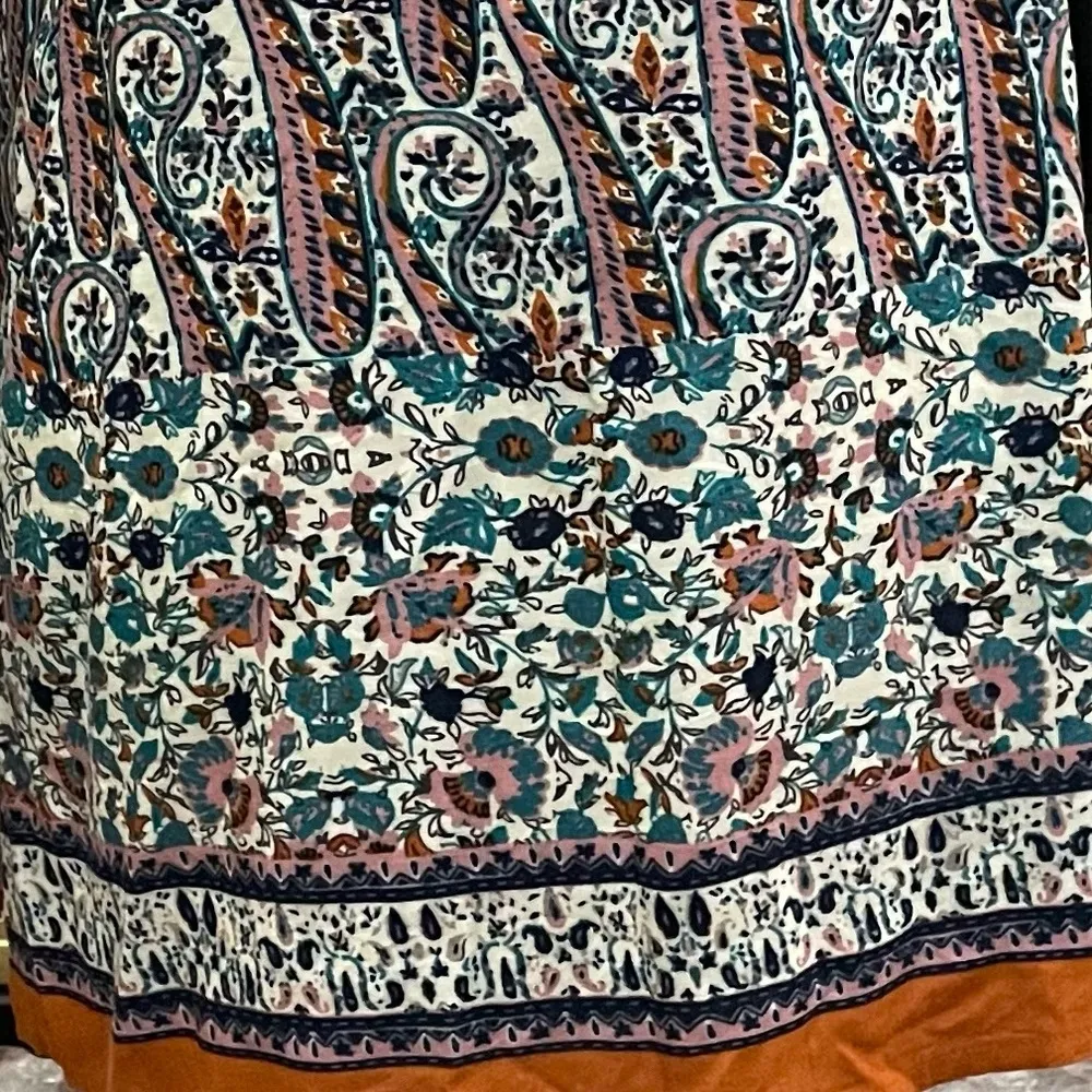 Vibrant paisley blue and orange tunic / M / Excellent condition Size M - Image 5