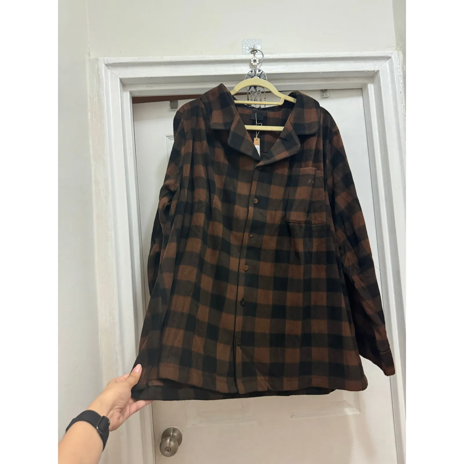 Skims Size 4X Plaid Sleep Set Jasper Buffalo Check Holiday Brown pajamas no box - Image 5