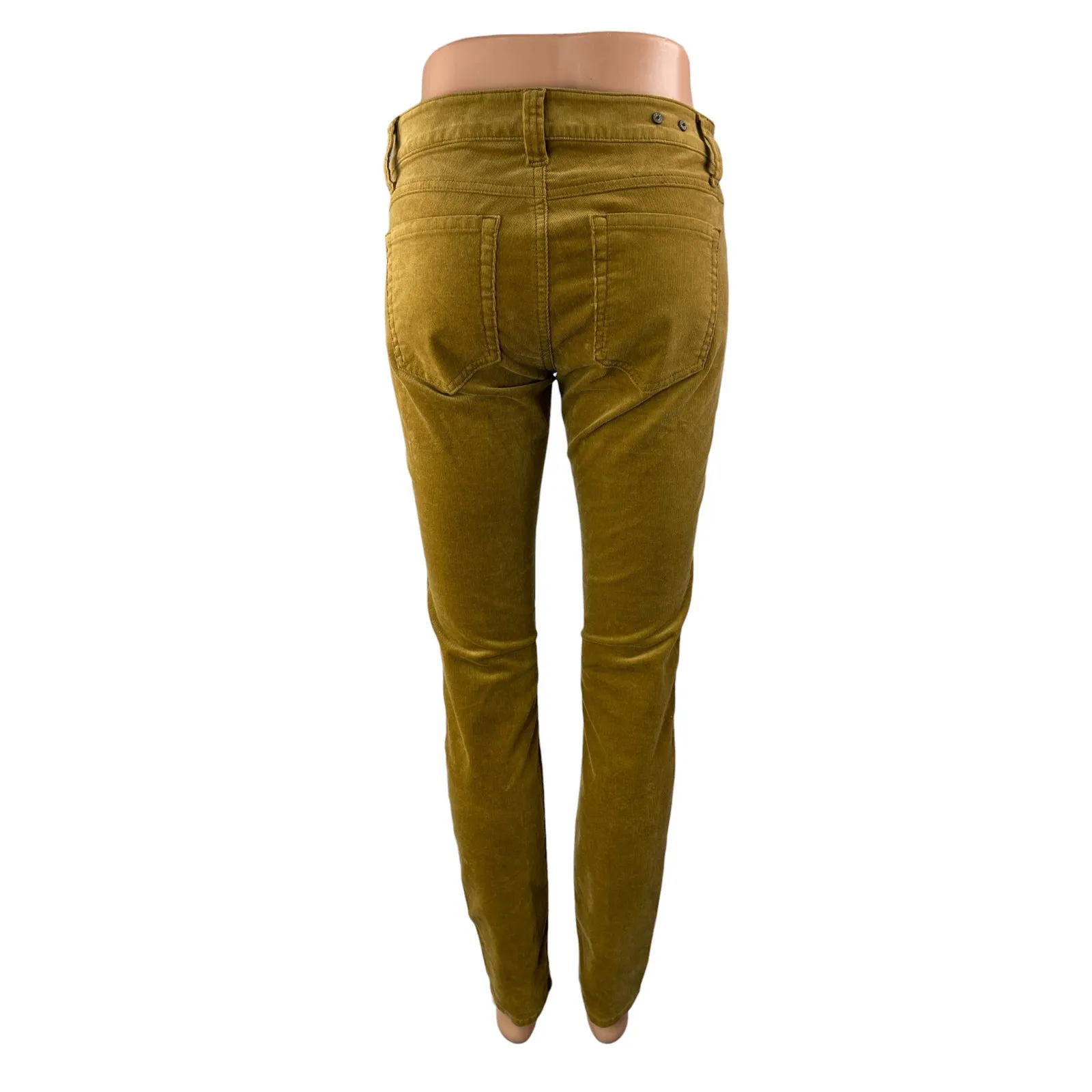 Cabi Umber Womens Mustard Yellow Corduroy Low Rise Skinny Trousers Jeans Pants 2 - Image 2