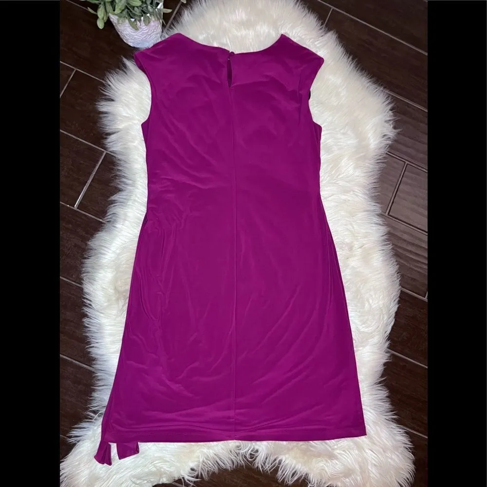 R&K Originals fushia sleeveless faux wrap dress sz Large Pink - Image 6