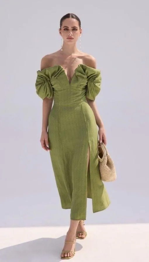 NWOT Cult Gaia Muna Off The Shoulder Midi Dress Size 4 /Small - Image 10