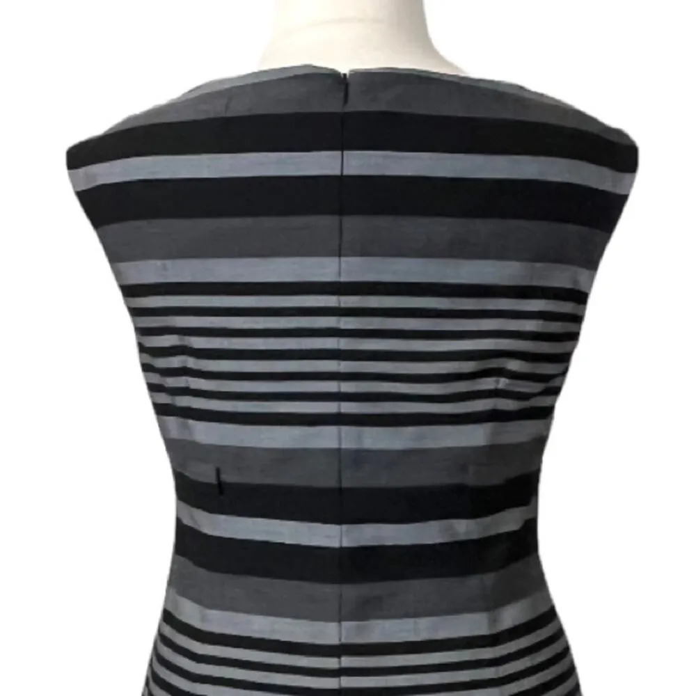 Calvin Klein Sheath Dress Sleeveless Black Gray Stripe Women's Size 14 Plus - Image 8