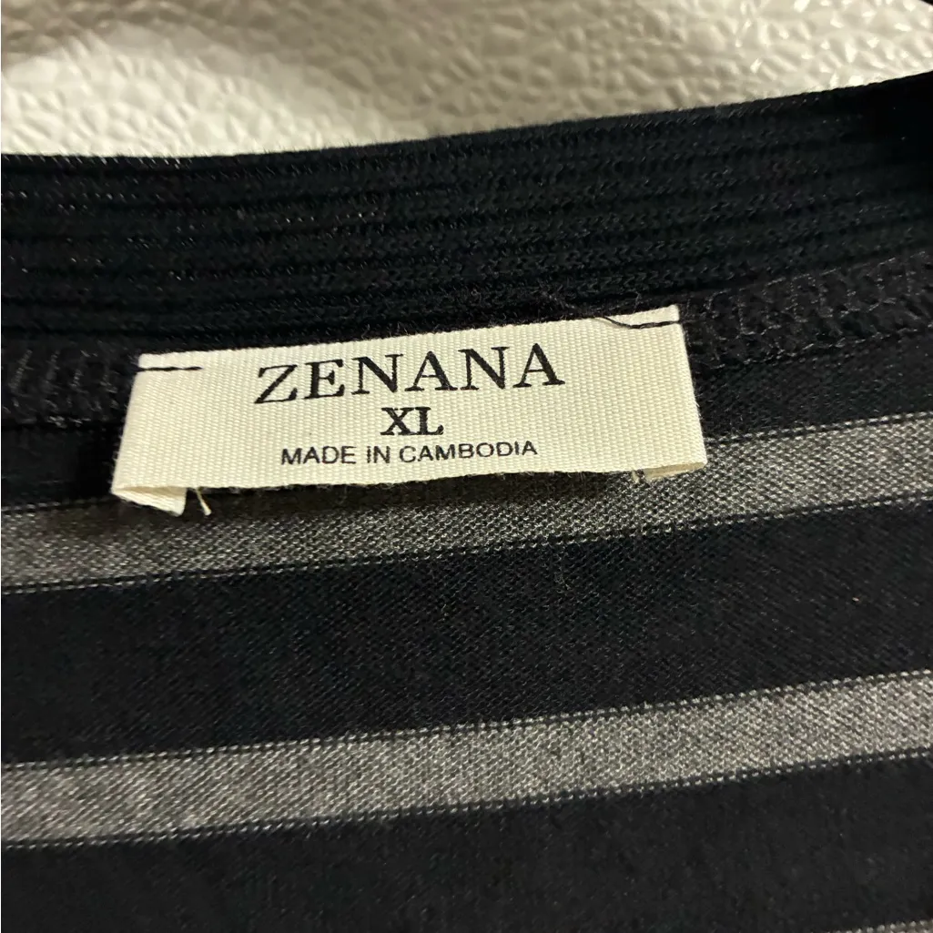 Zenana Outfitters Black and Gray Striped light weight cardigan NWT XL - Image 4