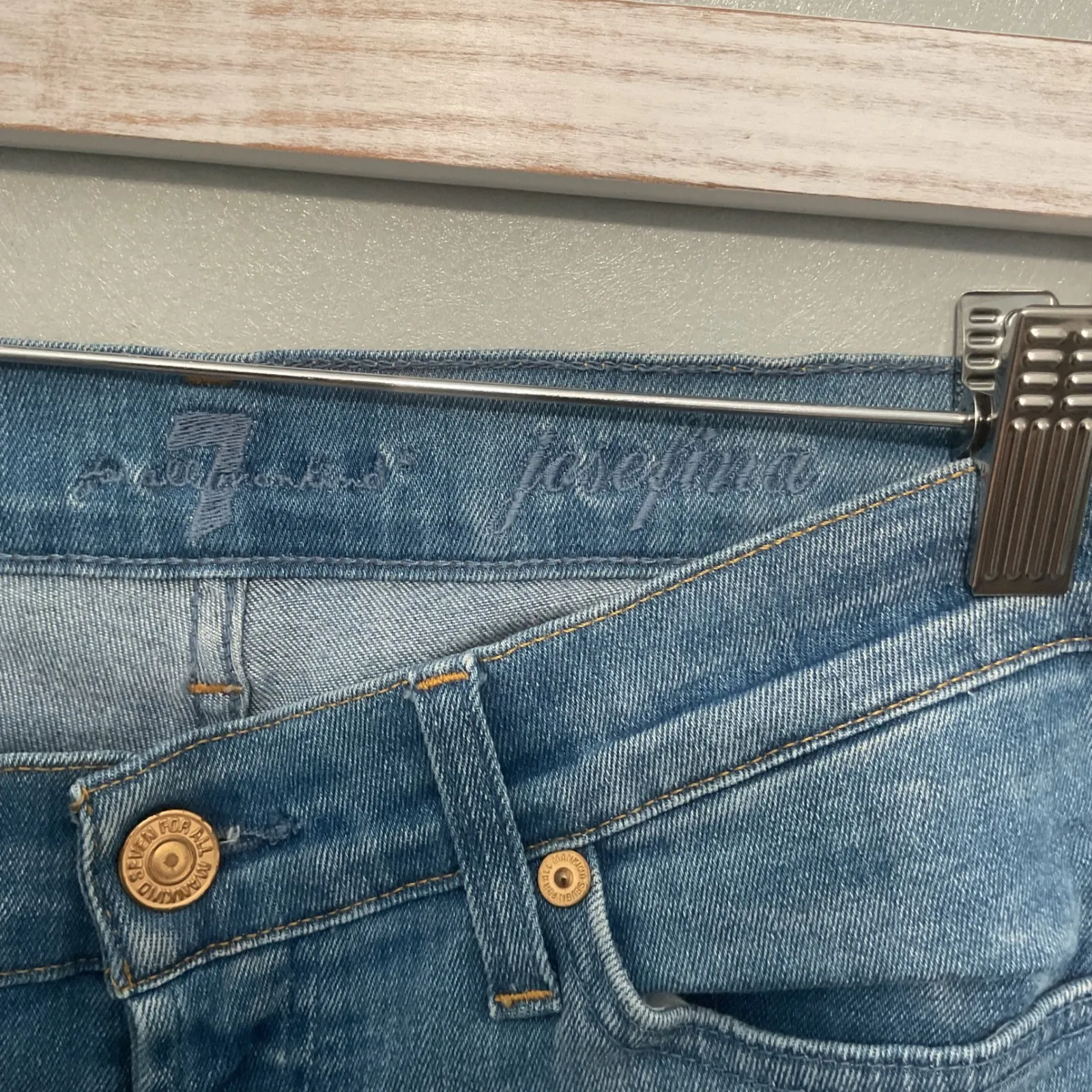 7 For All Mankind Josefina Jeans Womens Size 25 Light Wash Skinny Leg Denim Pant - Image 4