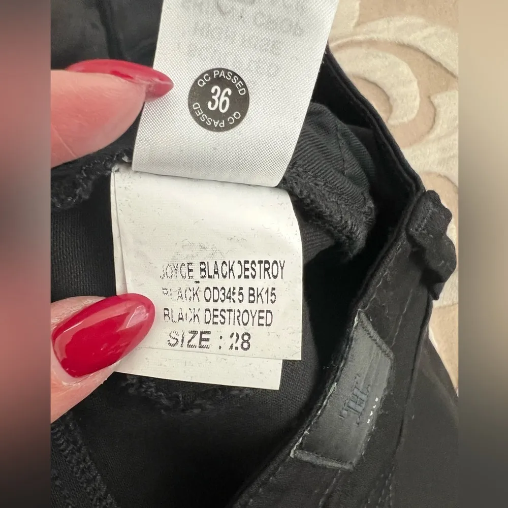 HALE Women's Joyce Sculpted High Rise
Skinny Crop Jean 28 Black Destroyed NWT - Image 7