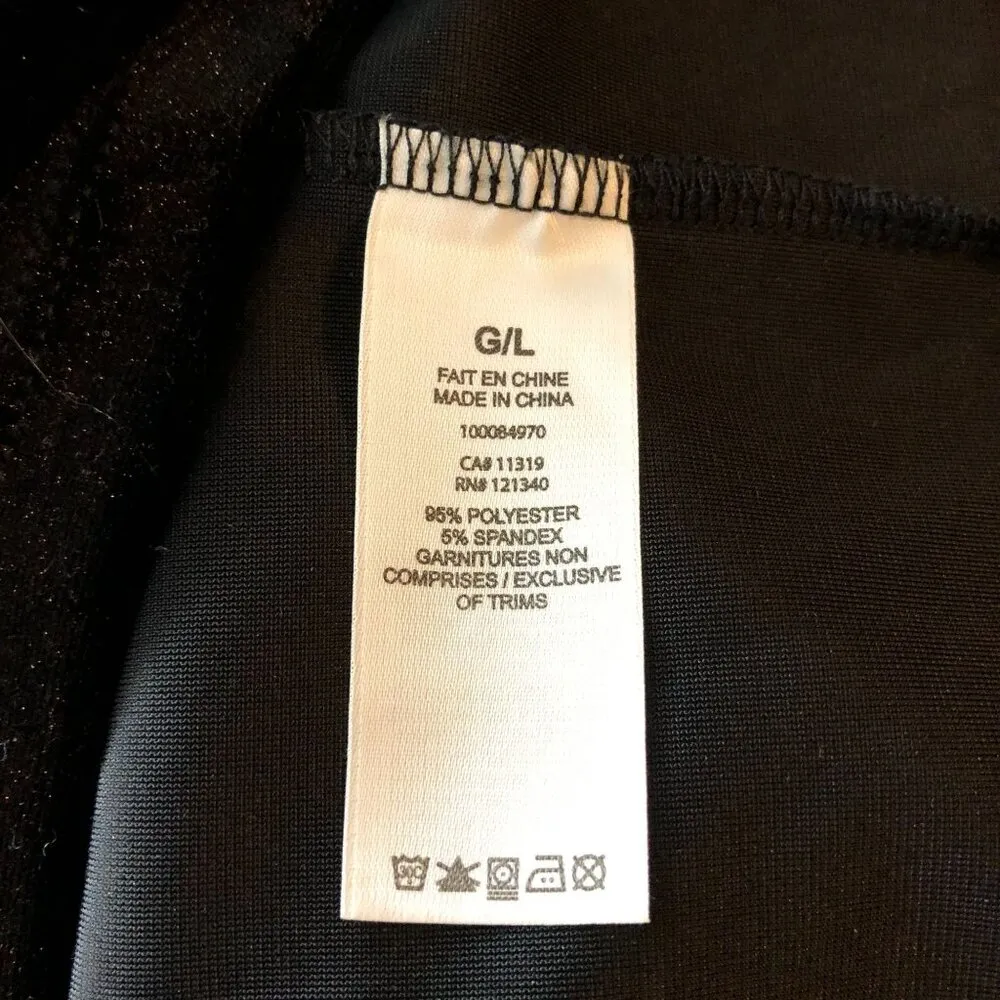 Dynamite Velvet Maxi Skirt Pull On Slit Back Goth Y2K Black L - Image 4