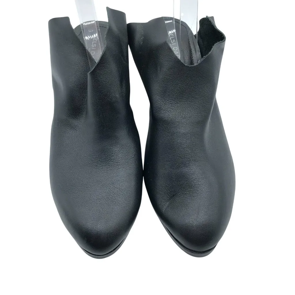 Kelsi Dagger Womens Mules Block Heel Leather Slip On Pointed Toe Black Size 9 - Image 2