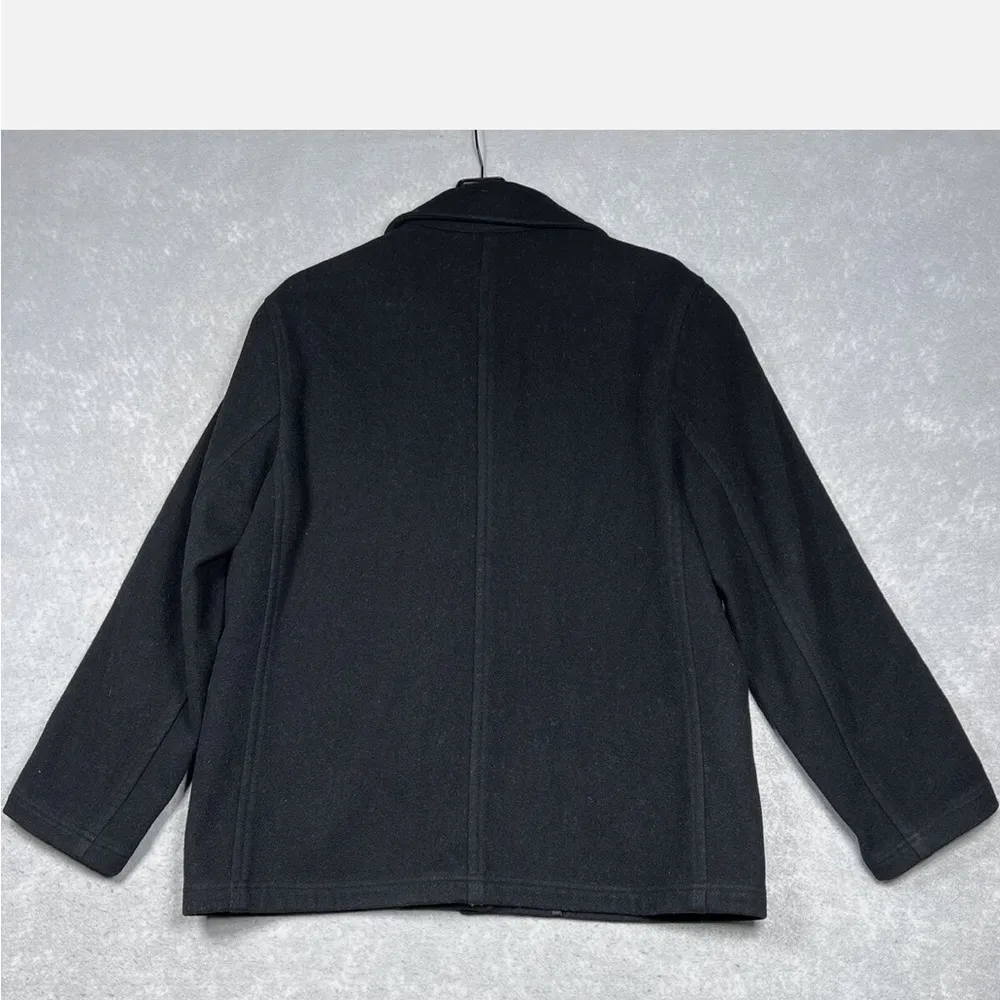 J Crew Jacket Womens Size Medium Black Wool Blend Pockets Button Long Sleeve - Image 3