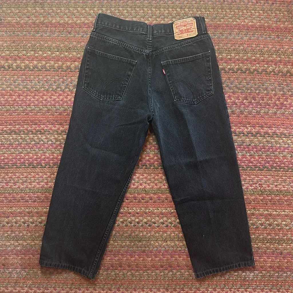 RETRO LEVIS 550 BLACK RELAXED FIT DENIM JEANS - Image 4