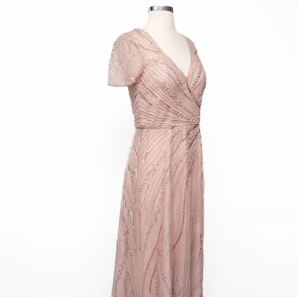 Xscape Beaded Chiffon A Line Gown - Image 7