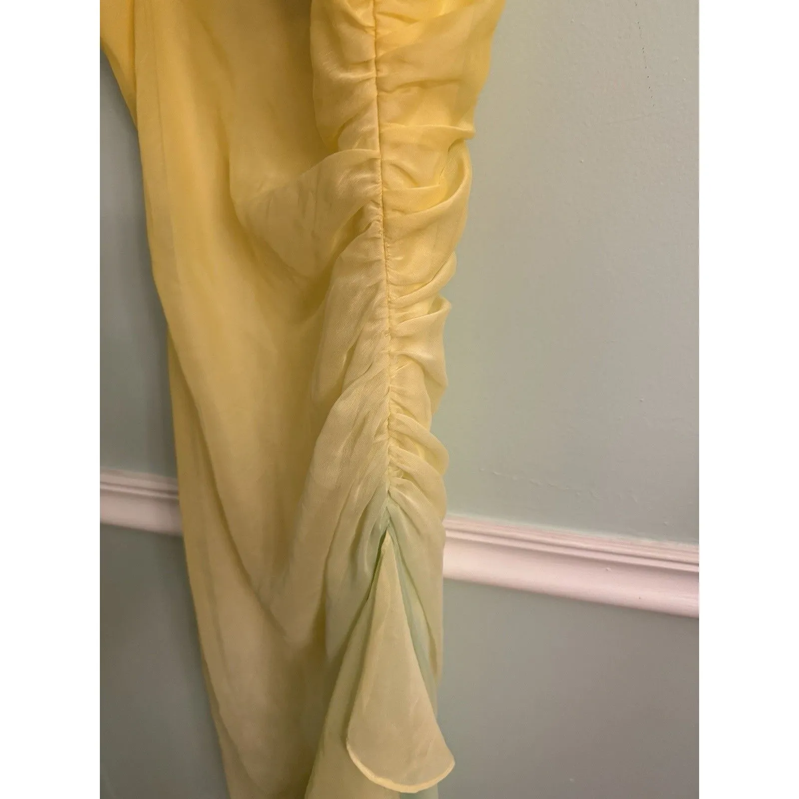Vtg Yellow Teal‎ Ombre Prom Hoco Dress Fairy Whimsy 5/6 Mermaid - Image 4
