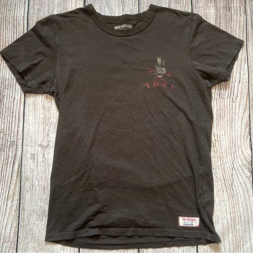 True Religion Raising Hell Since ‘71 Skull T-Shirt Women’s Small Oversized‎ Y2K - Image 5