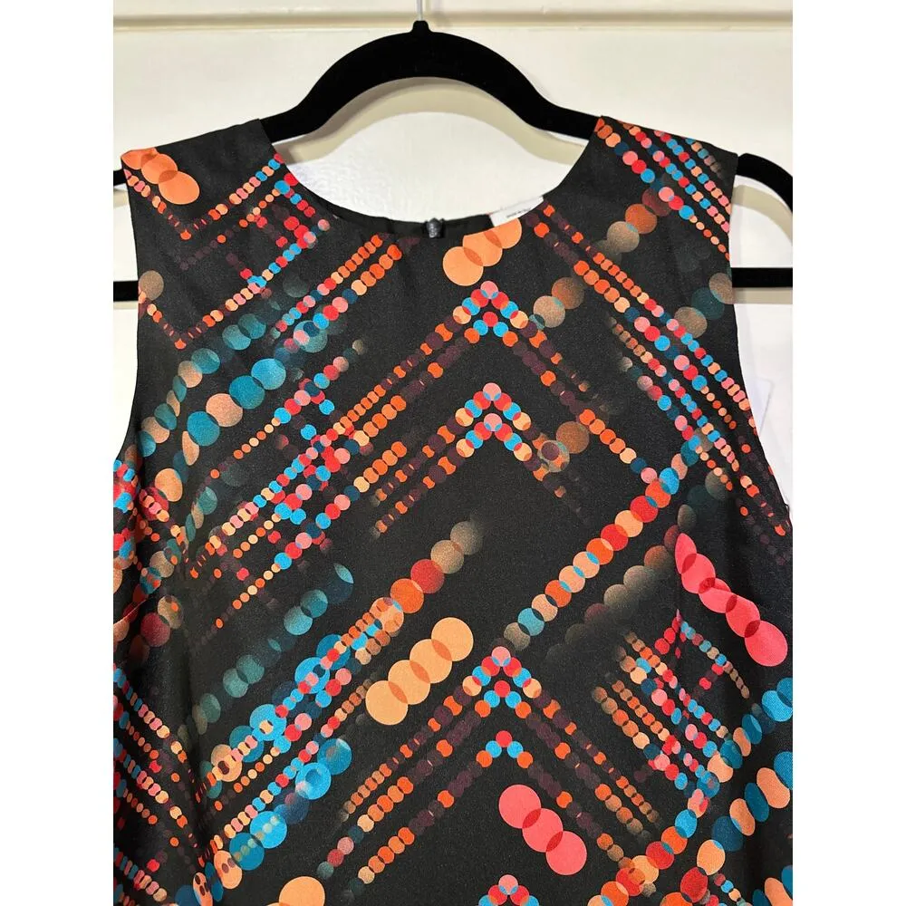 M Missoni Printed Synthetic Silk Sleeveless Shift Dress Black Multi Size 40 NWT - Image 3