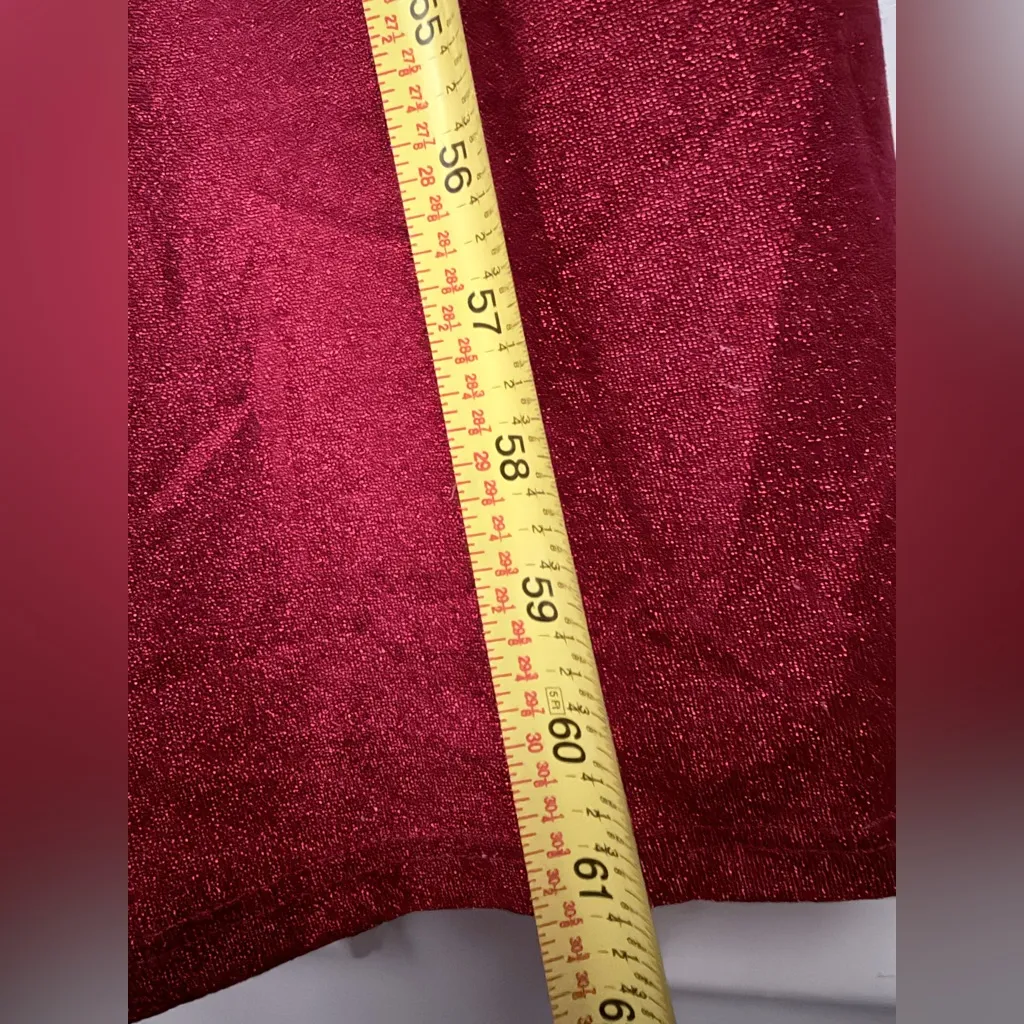 meshki red hattie one shoulder high slit maxi dress metallic shimmer L NWT - Image 7