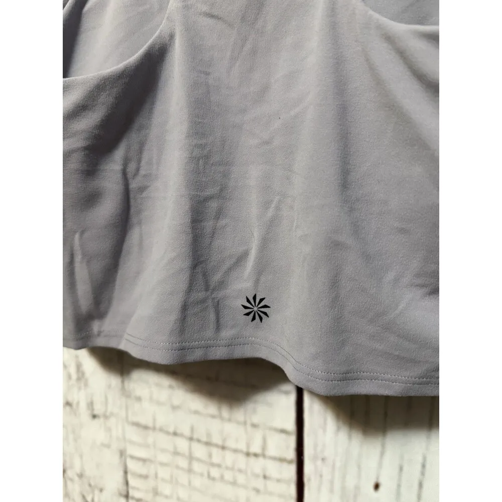 Athleta Conscious Crop Longline Logo Sports Bra Tank Top Purple Women's Size XS - Image 3