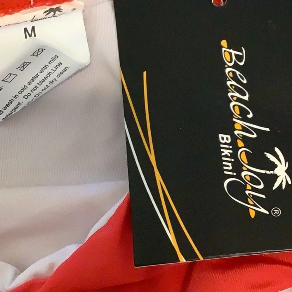 Beach Joy  Size Medium Red Bikini Bottom With Silver Ring. New with Tags. - Image 3