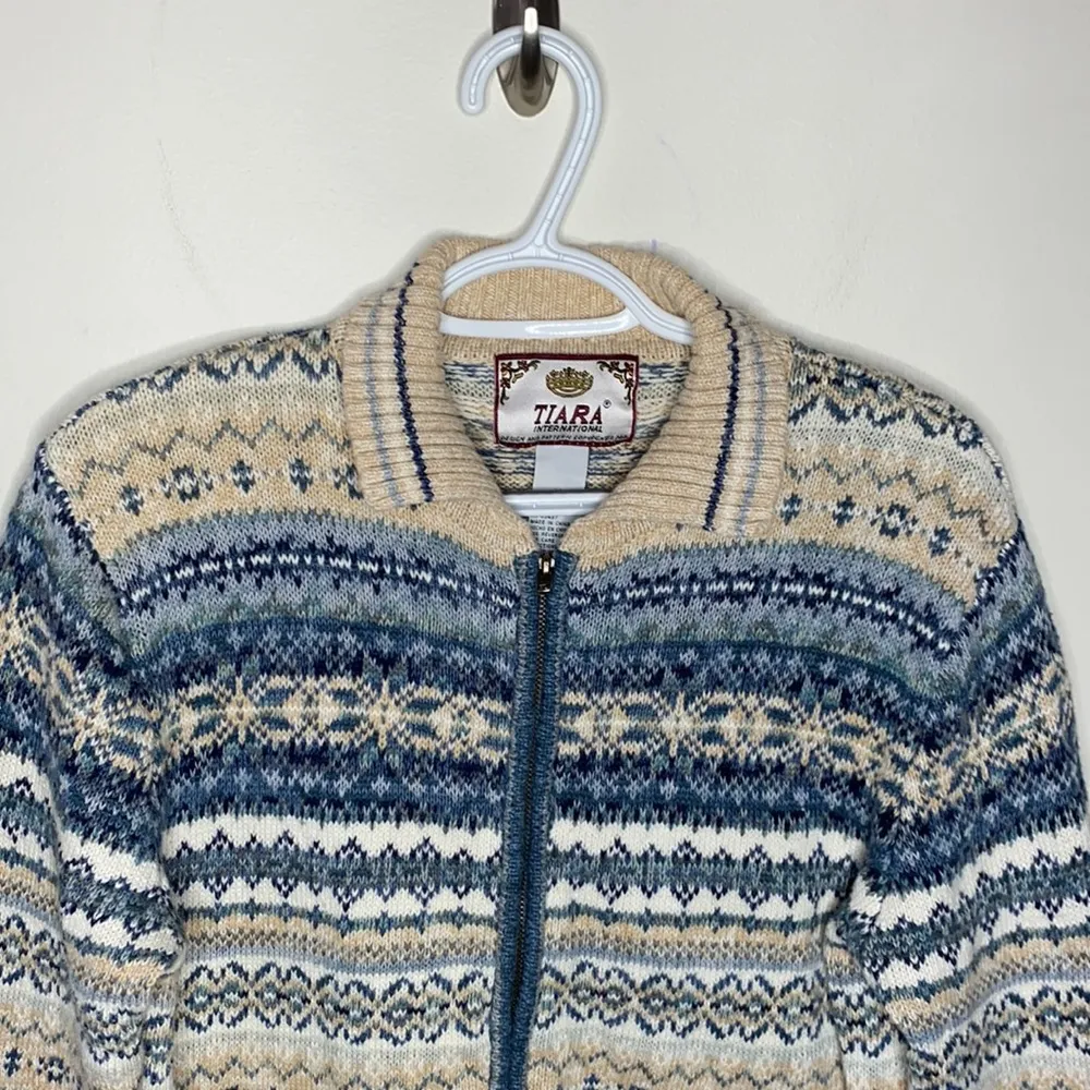 Tiara International fair isle Nordic sweater size M - Image 32