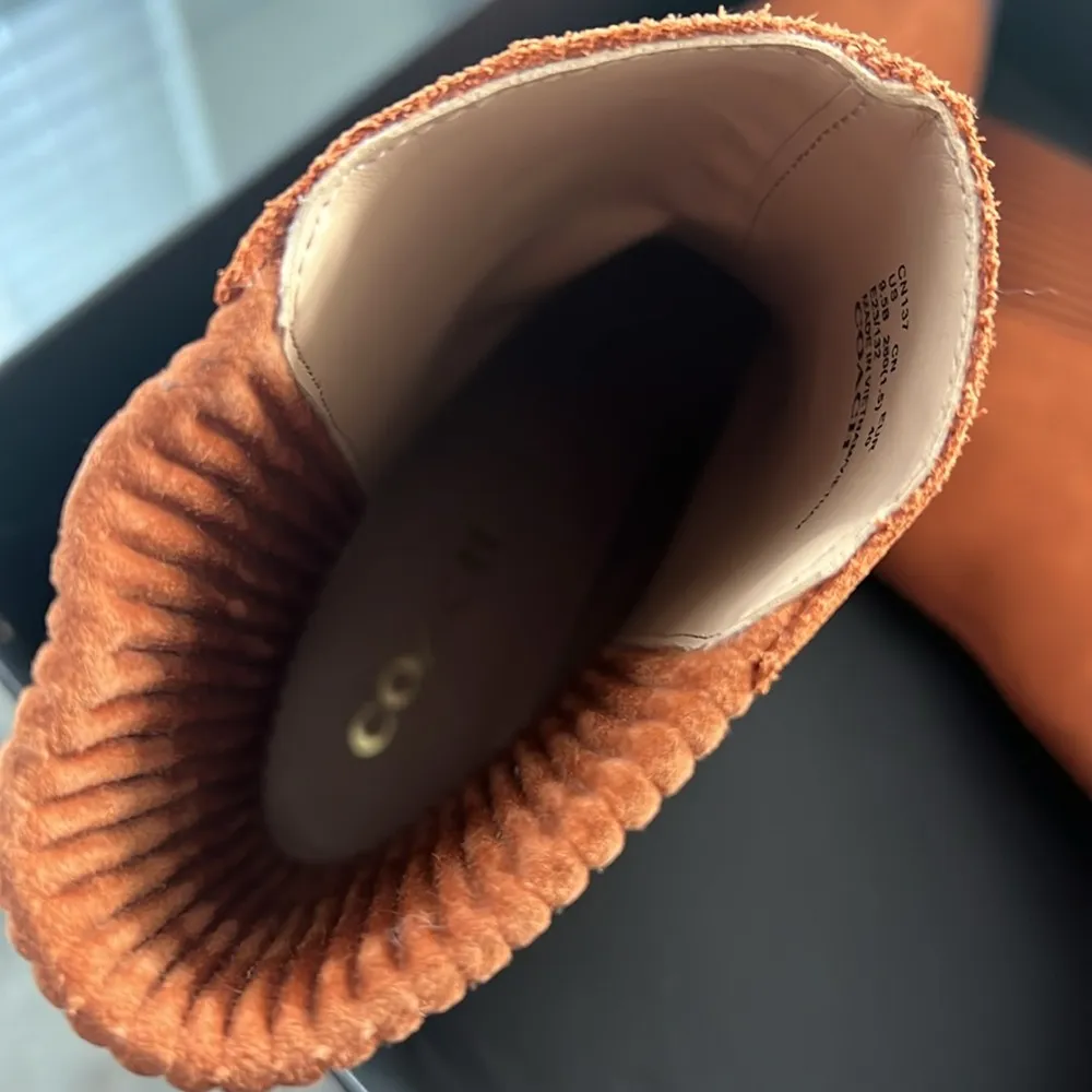 COACH Prestyn Ankle Booties in Burnished Amber, Leather Suede Boots NEW in Box - Image 12