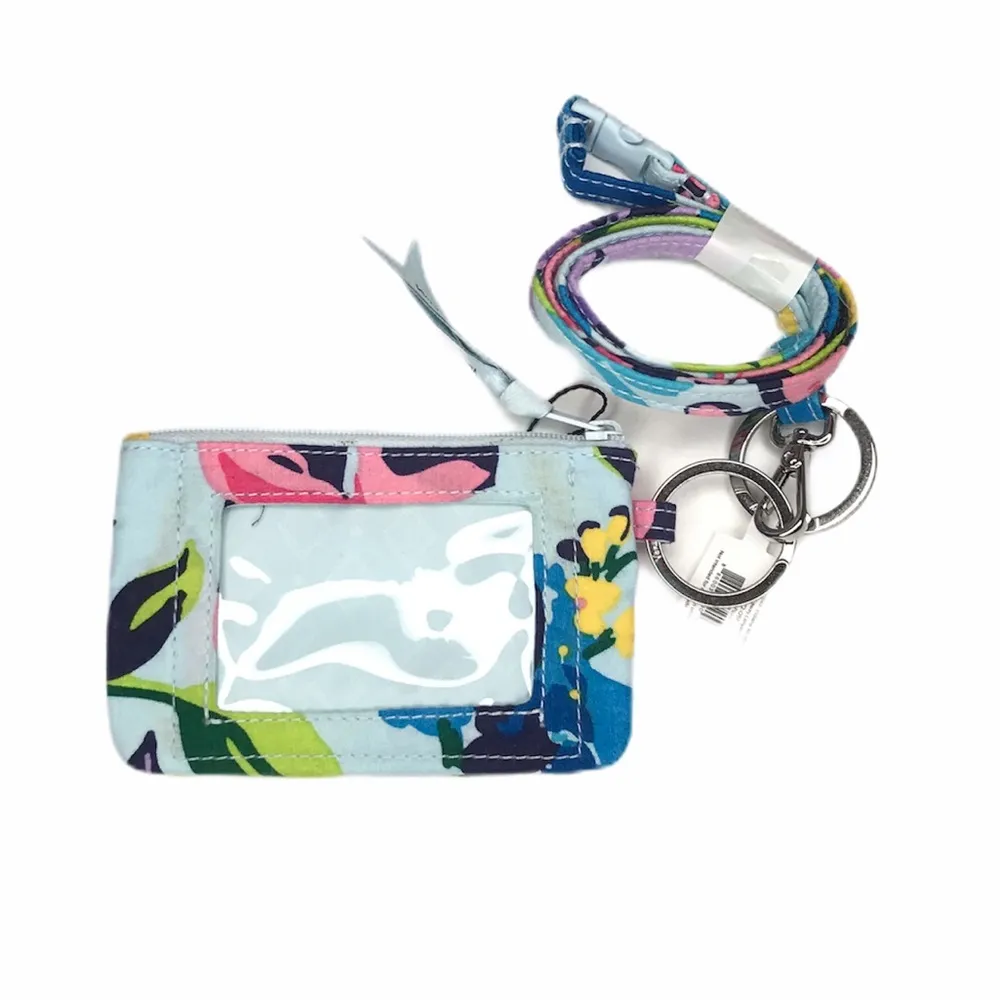 Vera Bradley Zip ID Case and Lanyard Marian Floral, Blue - Image 2