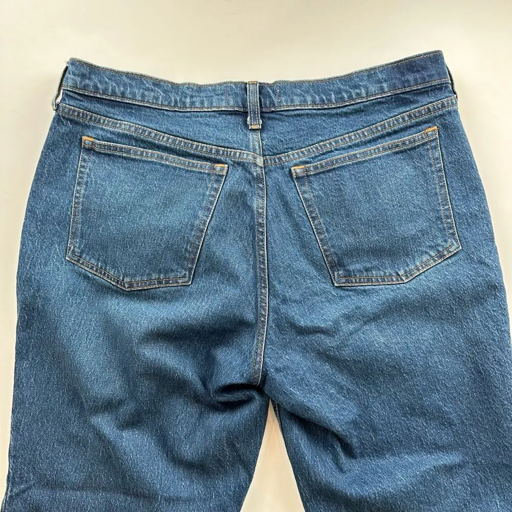 Abercrombie & Fitch Mid Rise 90s Straight Jean Dark Size 32 14r - Image 8