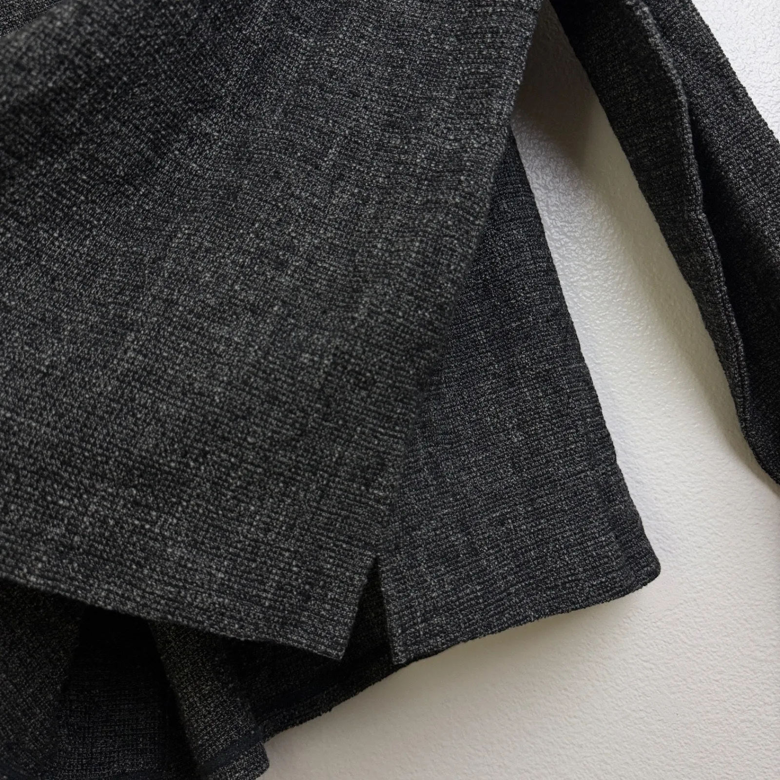 Eileen Fisher Top Womens XL Black Grey Long Sleeve Boxy Cotton Blend Mock Tweed - Image 8