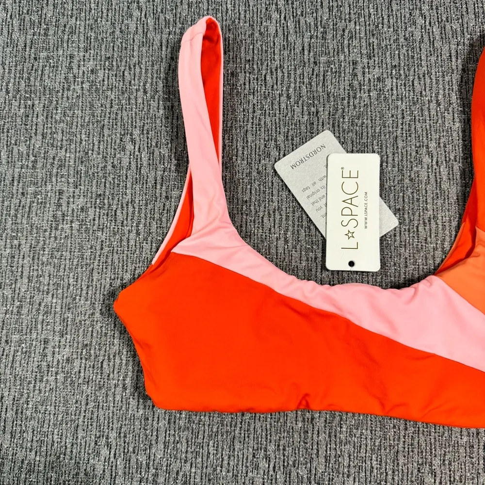 L Space Lizzie Sunburst Colorblock Bikini Top - Image 4