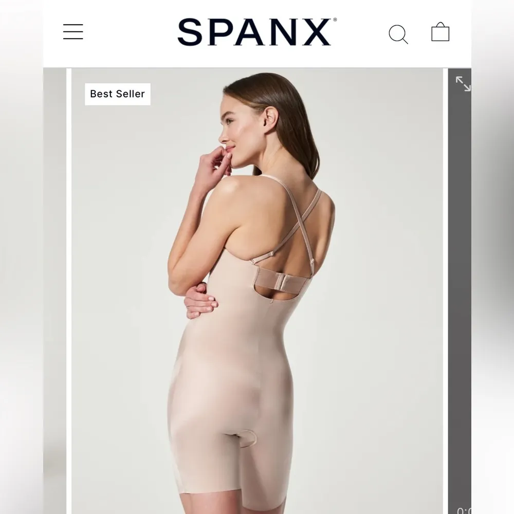 SPANX Suit Your Fancy Strapless Cupped Mid-Thigh Bodysuit, Small, $148 - Image 12