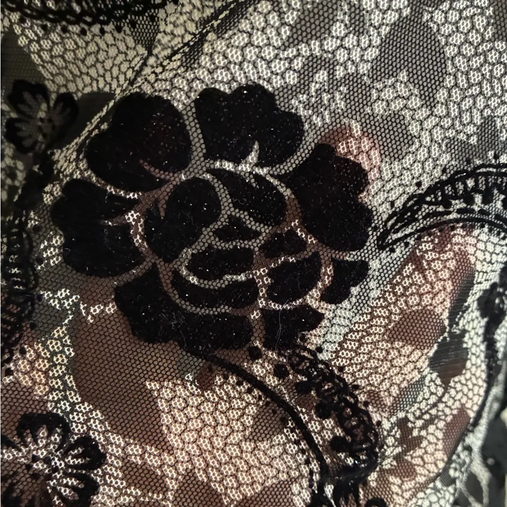 Express Sexy Black Lace High-Neck Top L - Image 8